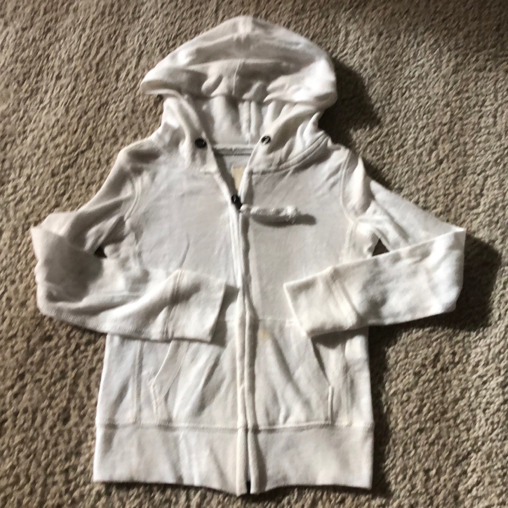 White light weight hoodie.